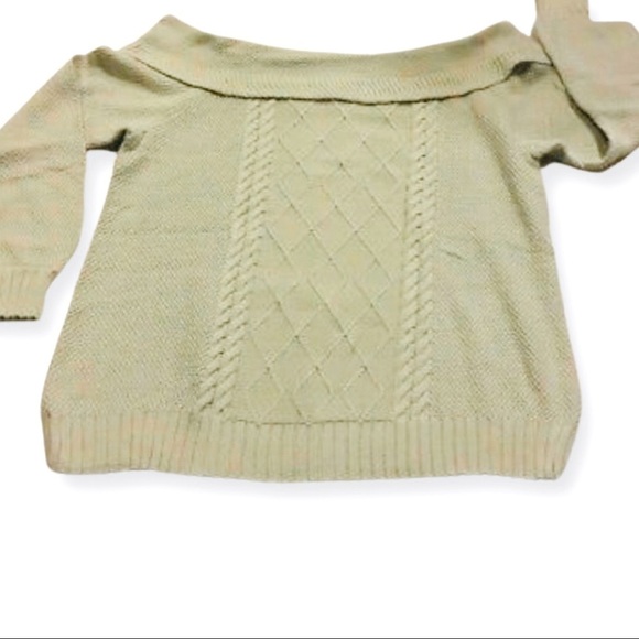 Lane Bryant Off the Shoulder Cable Sweater - Picture 1 of 5